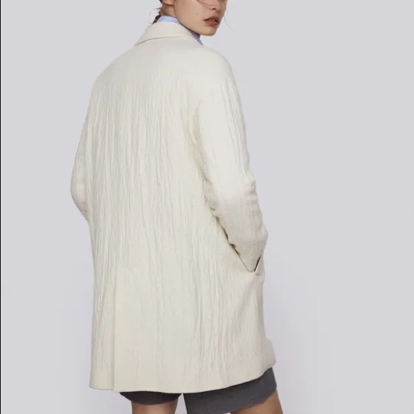 ZARA Wool Blended Off-white Coat - Picture 9 of 11